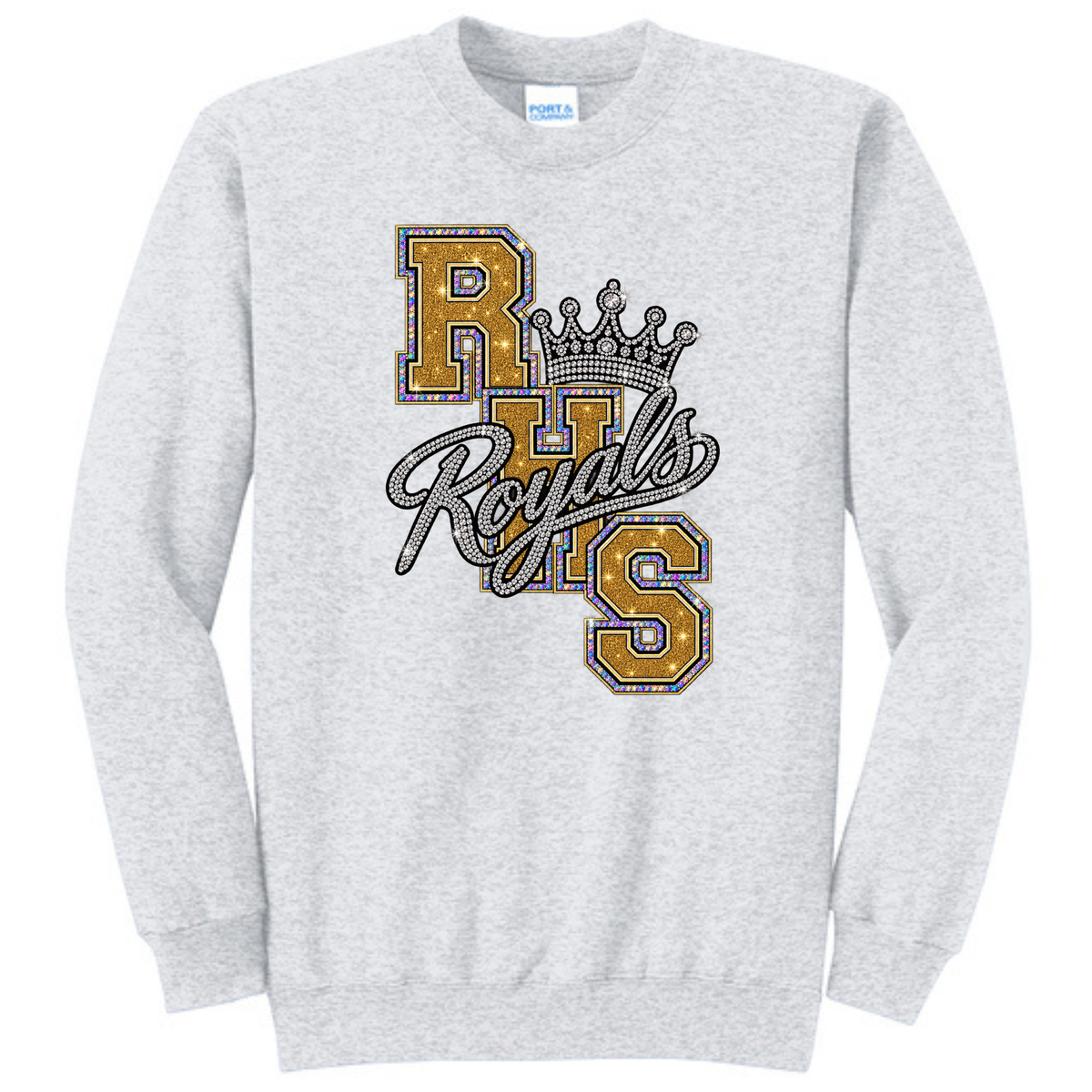 Royals with crown sweatshirt (glitter) - PC78 - PC78Y