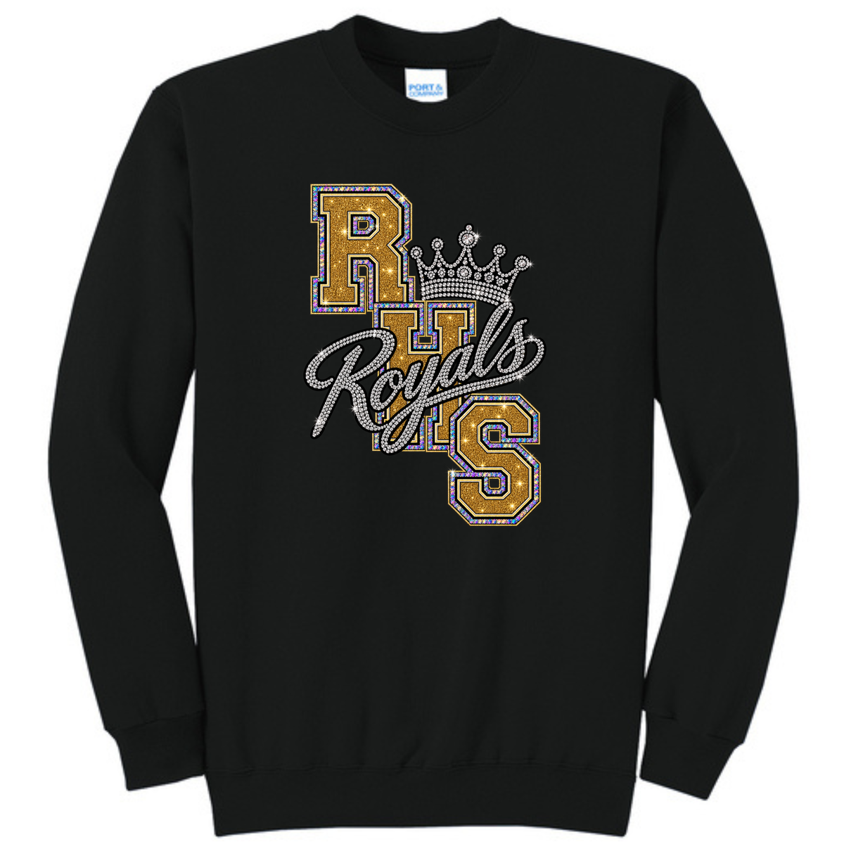 Royals with crown sweatshirt (glitter) - PC78 - PC78Y