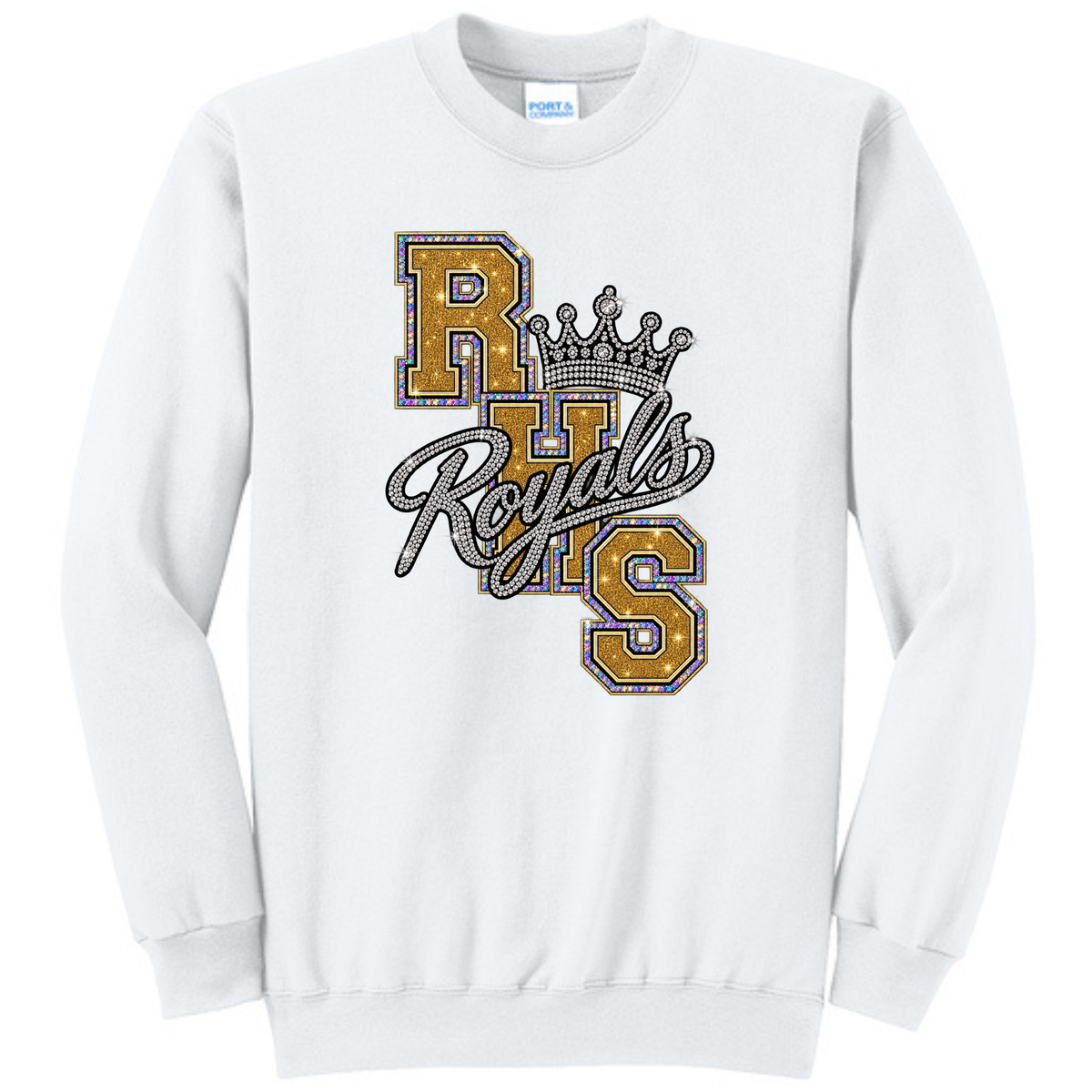 Royals with crown sweatshirt (glitter) - PC78 - PC78Y